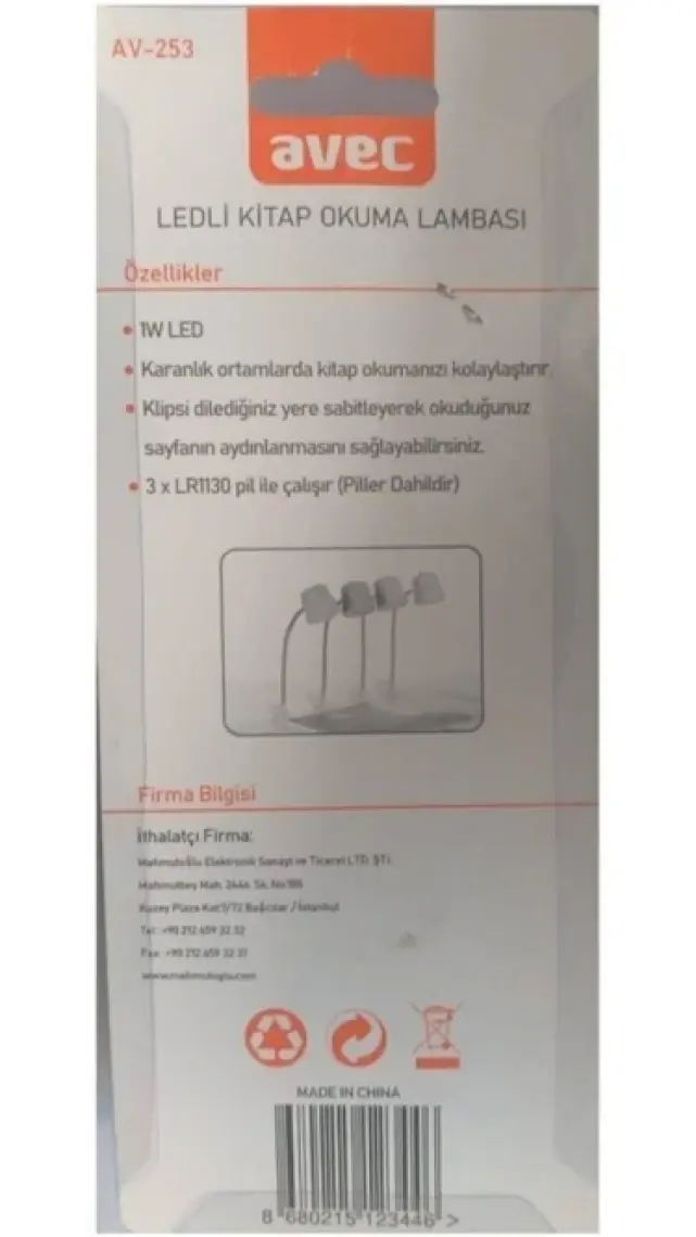 Avec AV-253 Ledli Kıskaçlı Masa Lambası Farklı Renkler