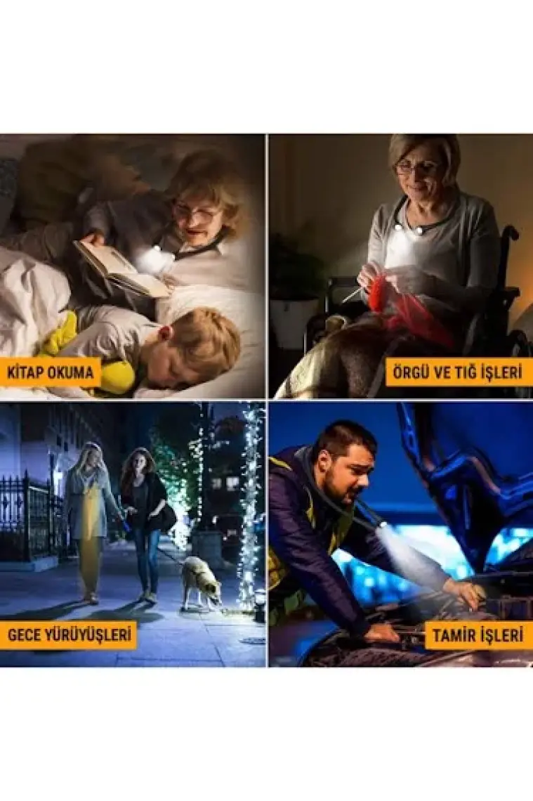 Frelso Şarjlı LED Boyun Lamba Taşınabilir Kitap Okuma Lambası