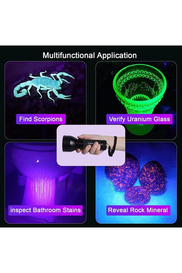 51 Led Mor Işık Uv El Feneri Ultraviyole Blacklight