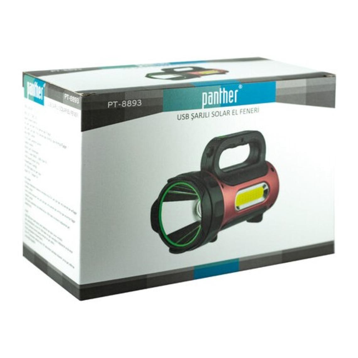 Panther PT-8893 USB Şarjlı Solar El Feneri
