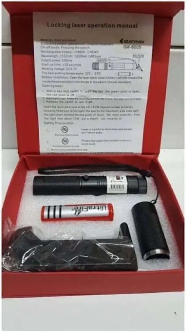 Green Laser Pointer Şarjlı Güçlü Yeşil Lazer Metal Kasa Büyük Lazer