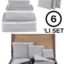 Travel | Valiz Düzenleyici Set 6 Parça | Bavul İçi Organizer Gri