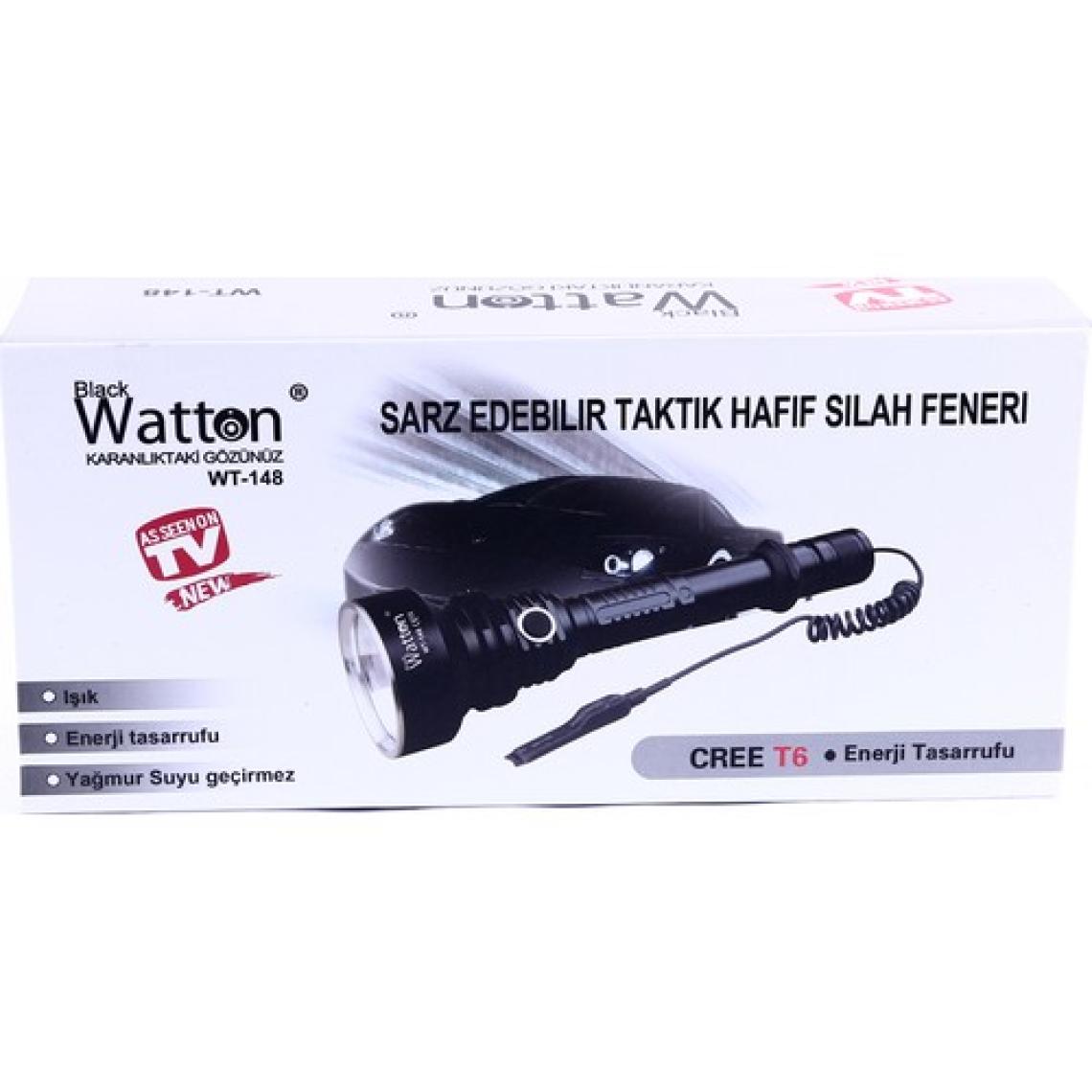 Black Watton 800 Lümen Tx6 Özel Avcı Feneri Watton WT-148