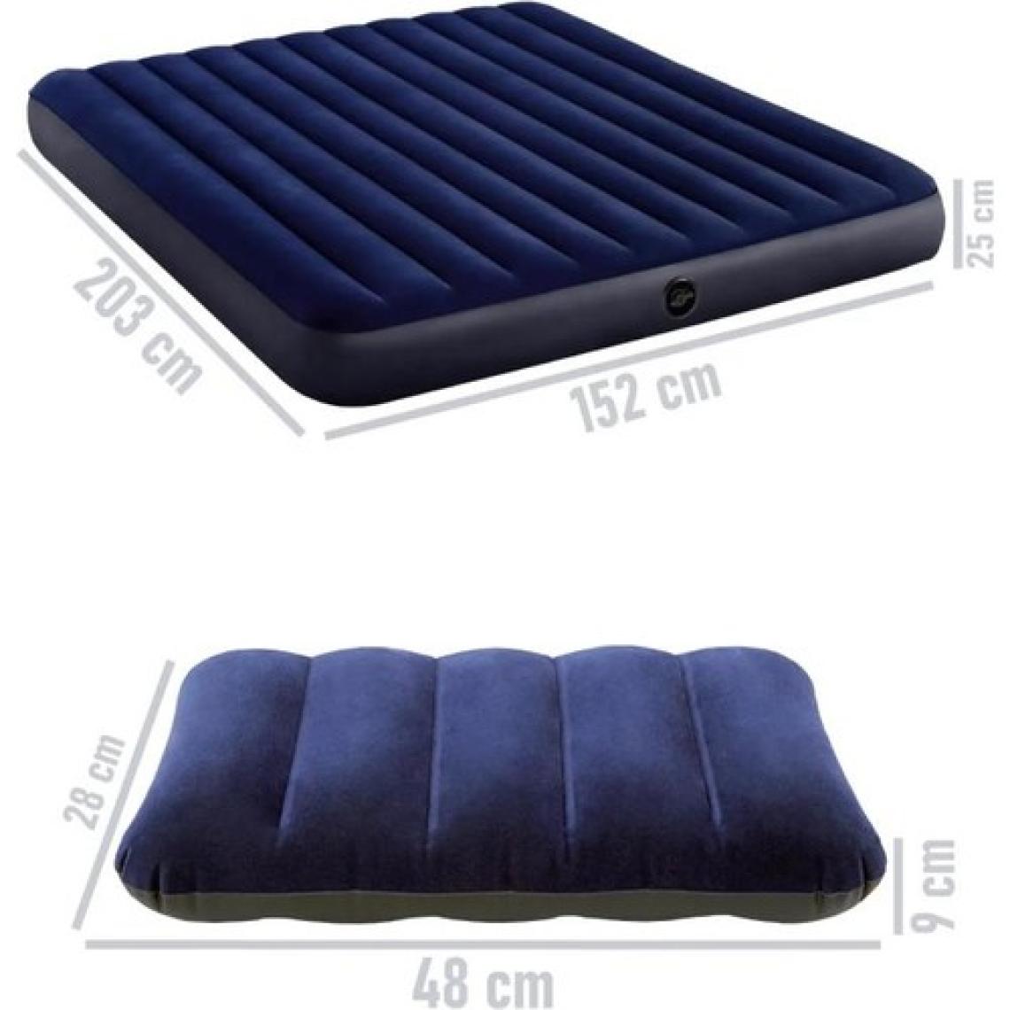 Blooma 64765 Çift Kişilik Şişme Yatak 152X203X25 cm Pompa Dahil 2 Adet Yastık Set