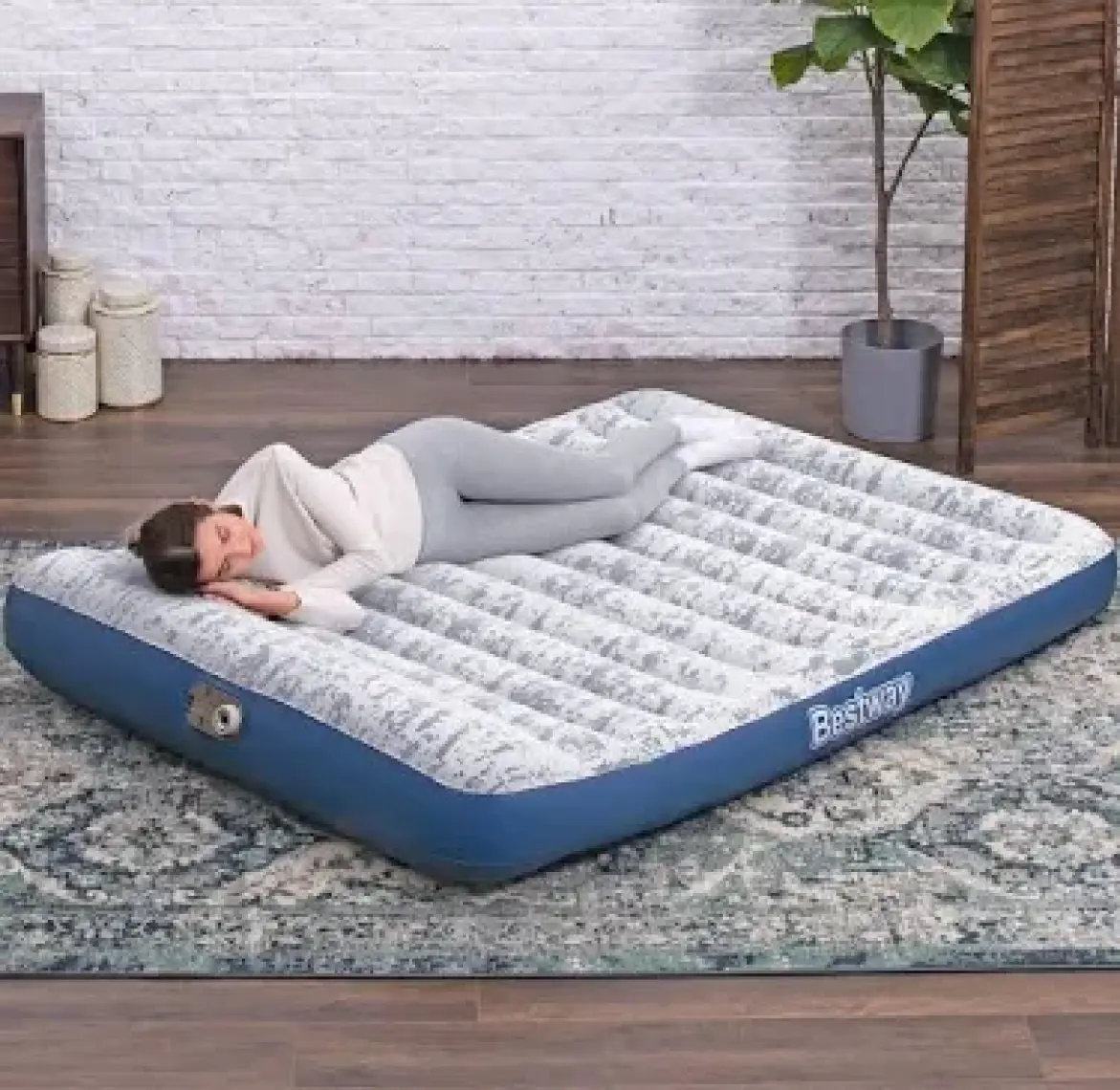 Bestway 203X152X30CM Dahili Pompalı Şişme Yatak Beyaz
