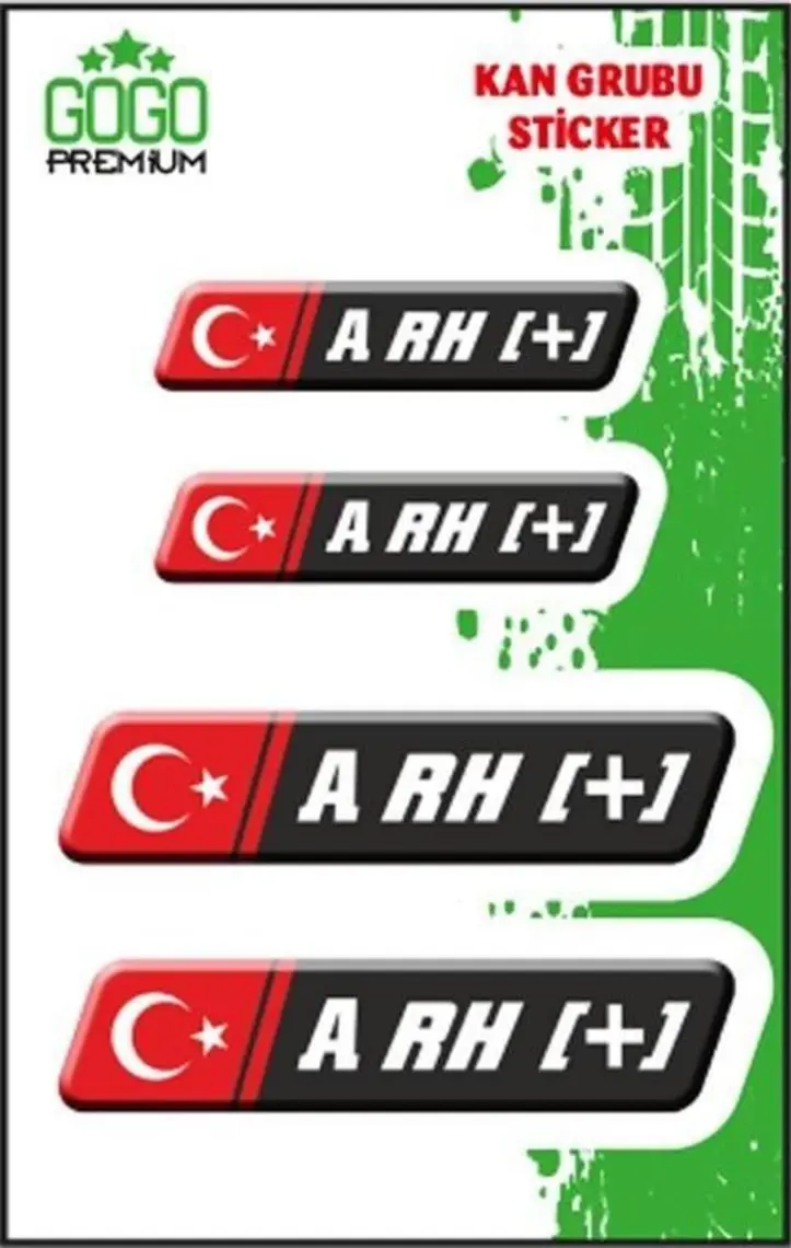 Kan Grubu Iı 0 Rh(+) Siyah Dörtlü Damla Etiket