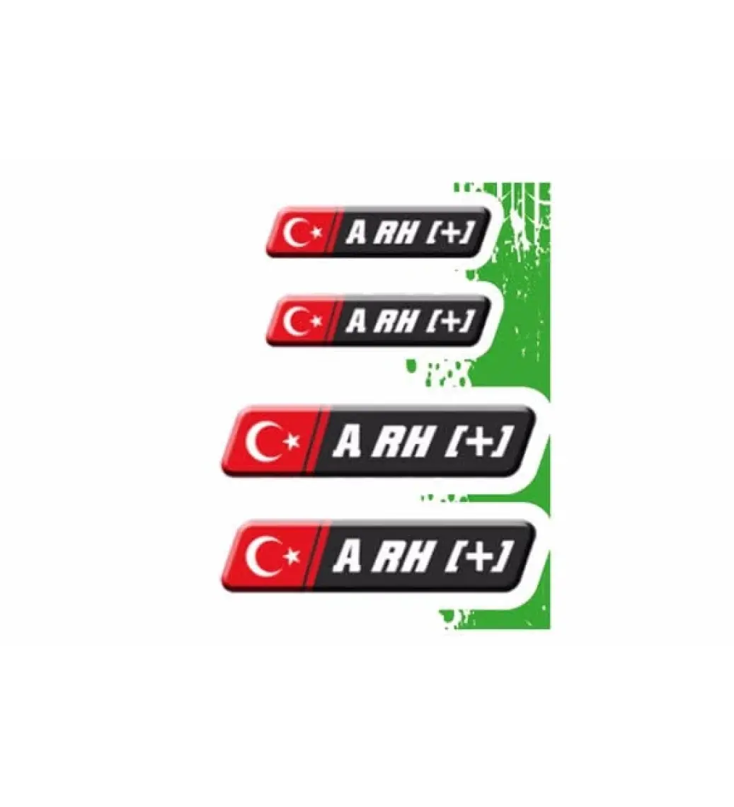 Kan Grubu Iı 0 Rh(+) Siyah Dörtlü Damla Etiket