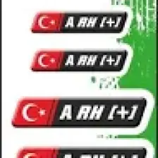 Kan Grubu Iı 0 Rh(+) Siyah Dörtlü Damla Etiket