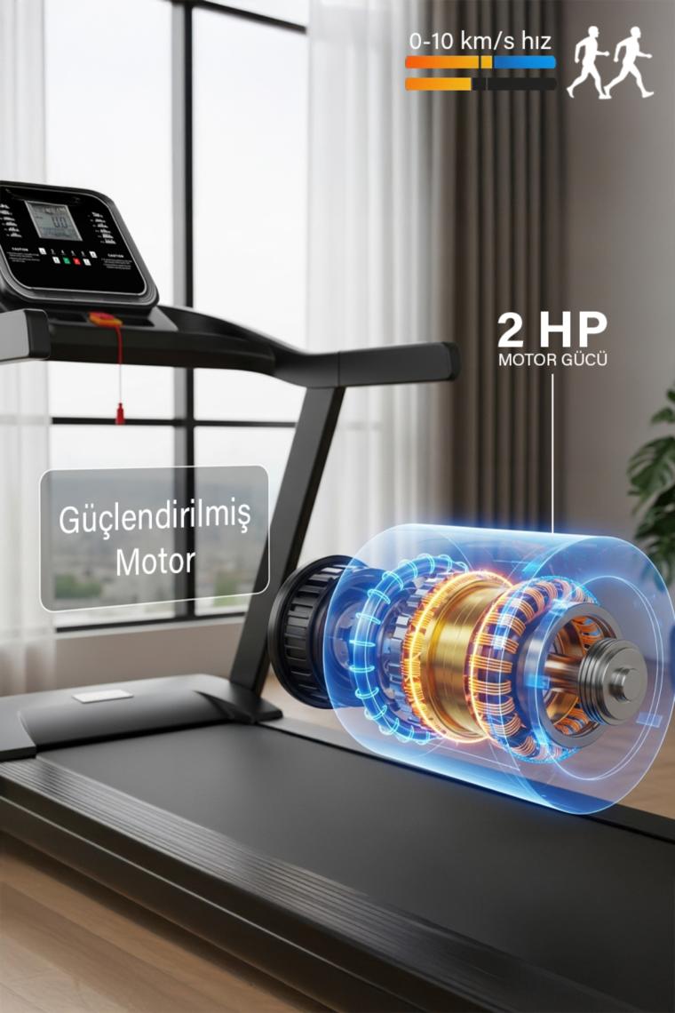 Proforce Hera Koşu Bandı - 2 HP Katlanabilir  0-10 Km/sa Hız-Led Ekran Kolay Kurulumlu