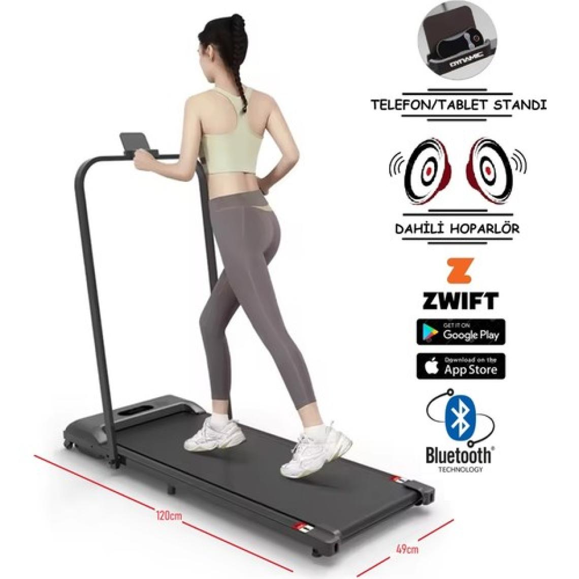 Dynamic Voit Garantili Walkfitpad T500 Hb Yağlama Gerektirmeyen Tutma Kollu Bluetooth'lu Hoparlörlü Uygulama Destekli Enerji Tasarruflu Uzaktan Kumandalı Koşu Bandı