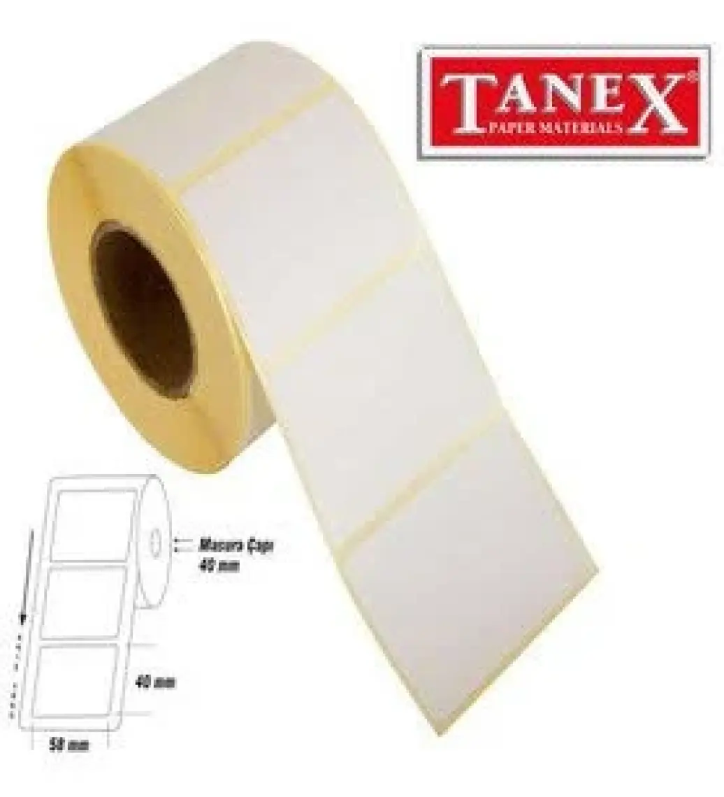 58x40mm Eco Termal Etiket 1 Li 40mm Çap 600 Lü