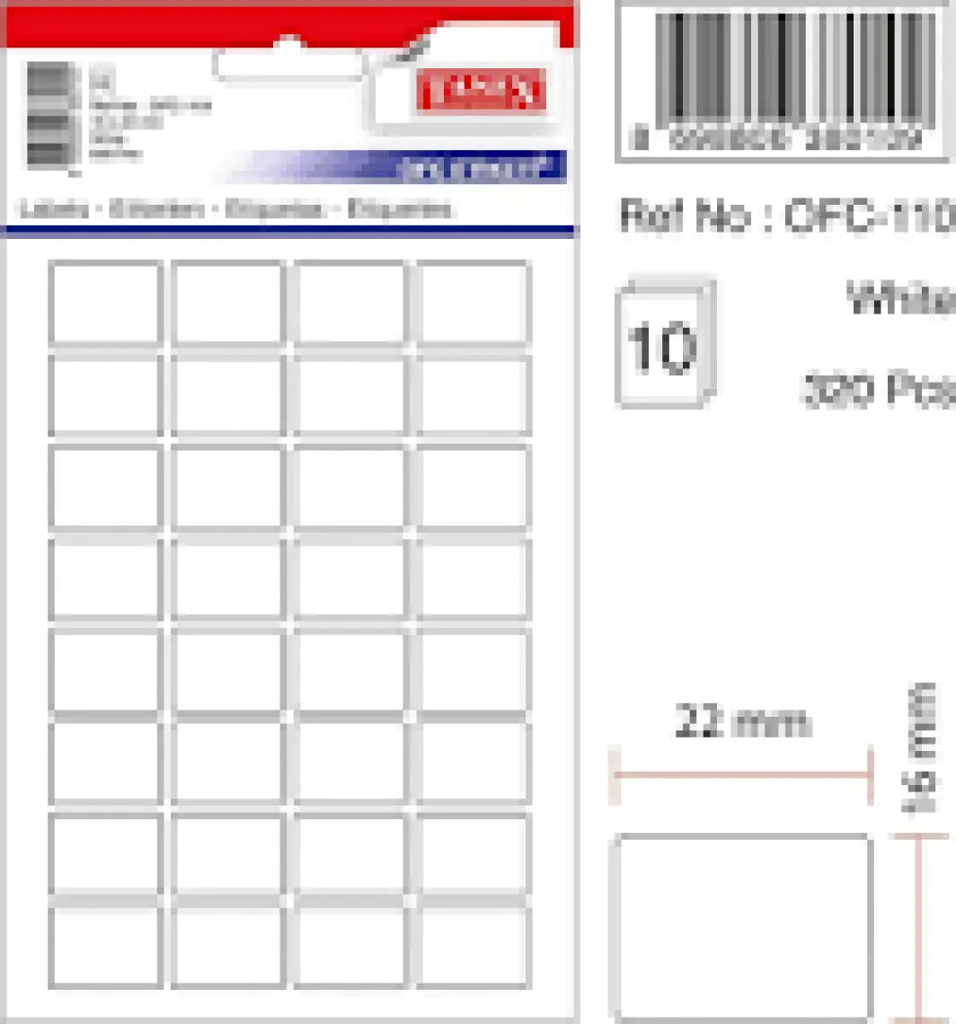 Ofc-110 Beyaz Ofis Etiketi 100 Ad-10-Lu Poşet