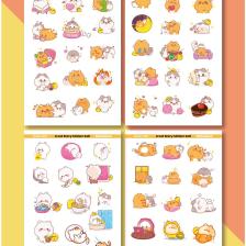 A Cat Story Kedili Sticker Seti - Planlayıcı , Ajanda, Defter Için 60 Adet Sticker Seti #55