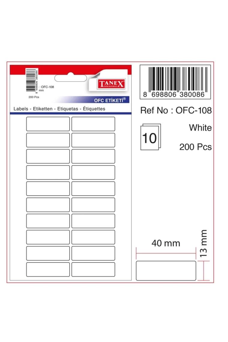 Ofc-108 13x40 Beyaz Ofis Etiketi (200)
