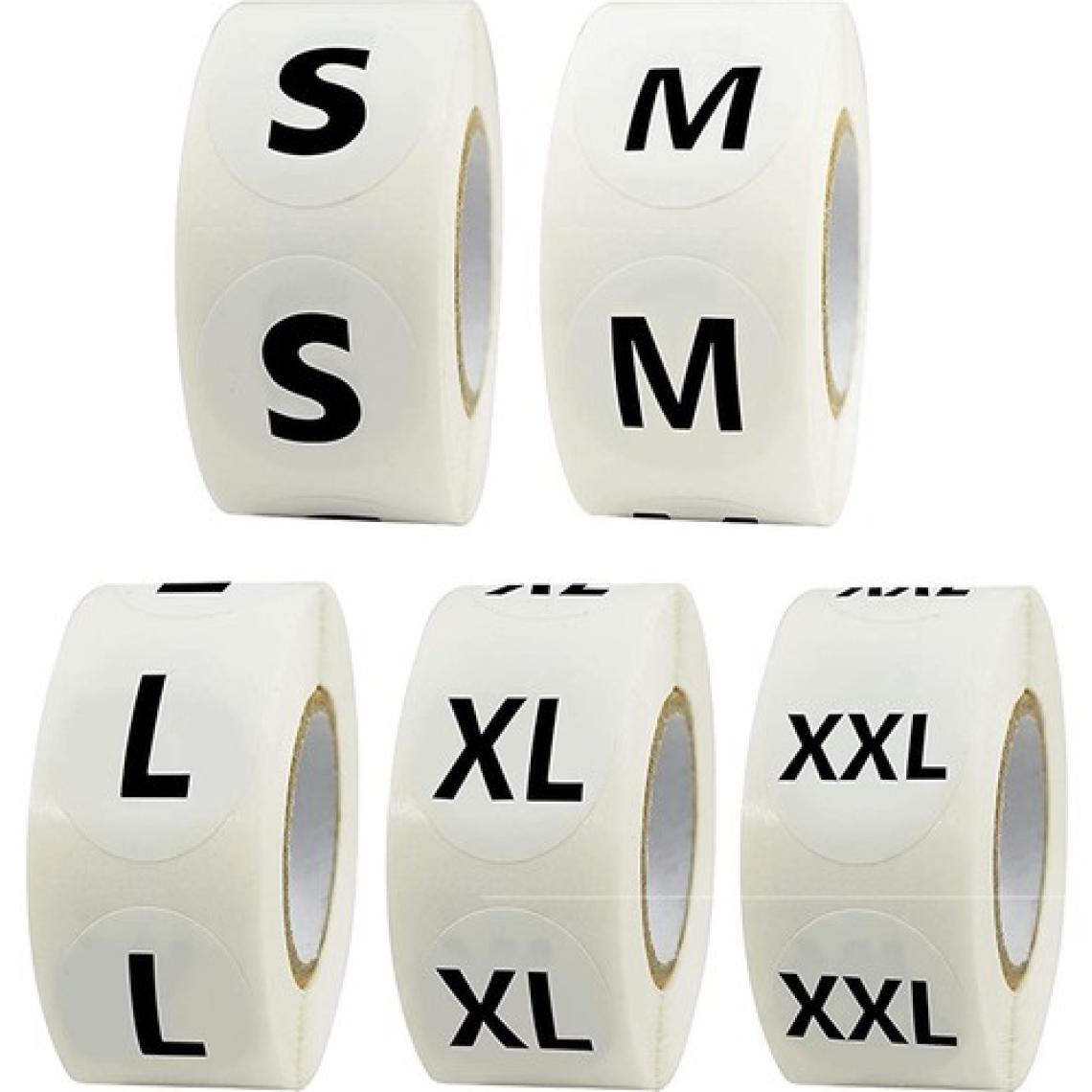 Hodbehod Beyaz Renk Yapışkanlı Beden Etiketi S-M-L-Xl-Xxl 5 Rulo