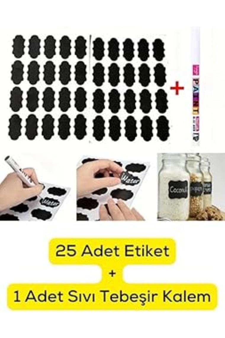 Mithra Life 25 Adet Kavanoz Baharat Kalemli Sticker Etiketi Mit1102