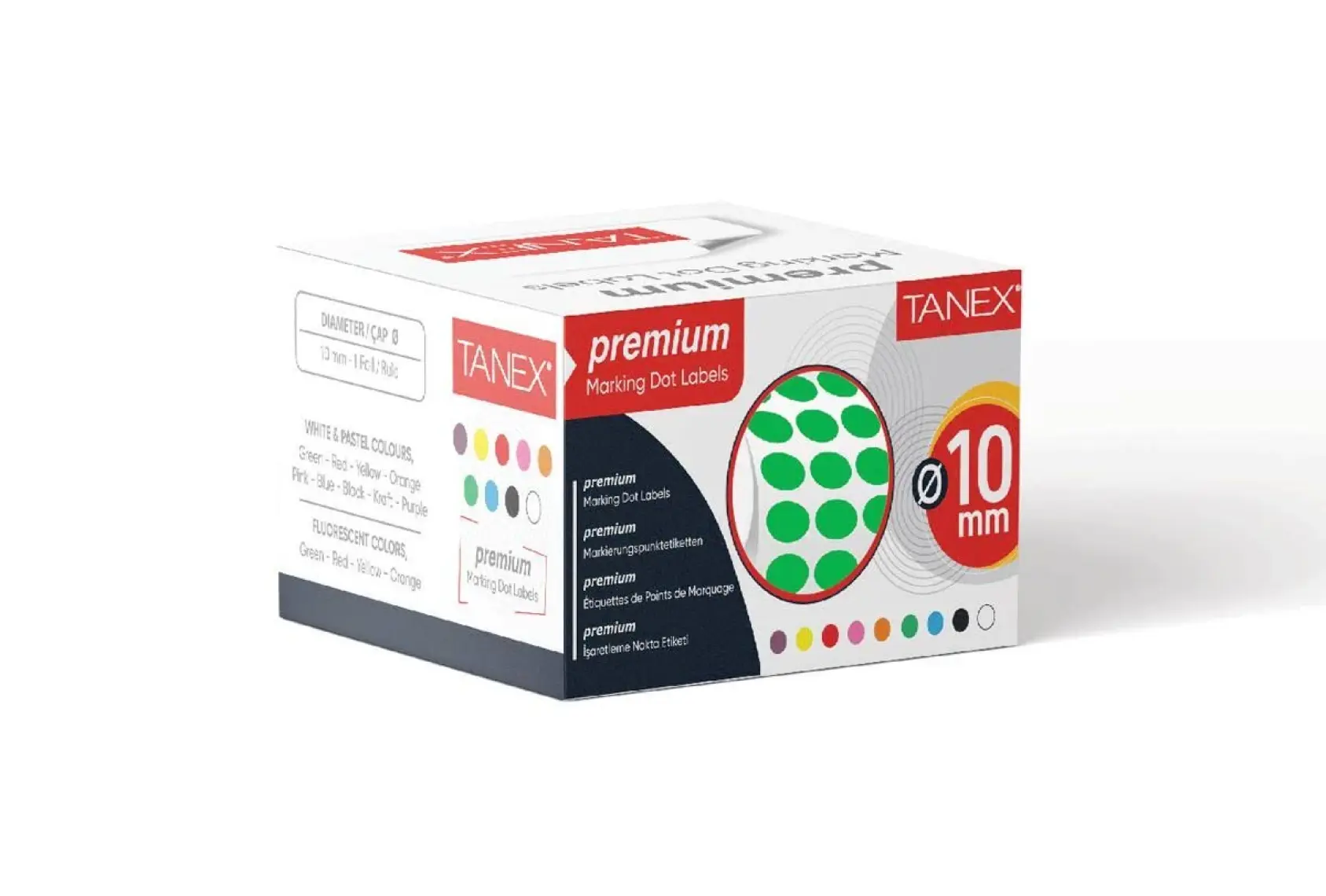 Tanex Nokta Etiket 10 mm Yeşil