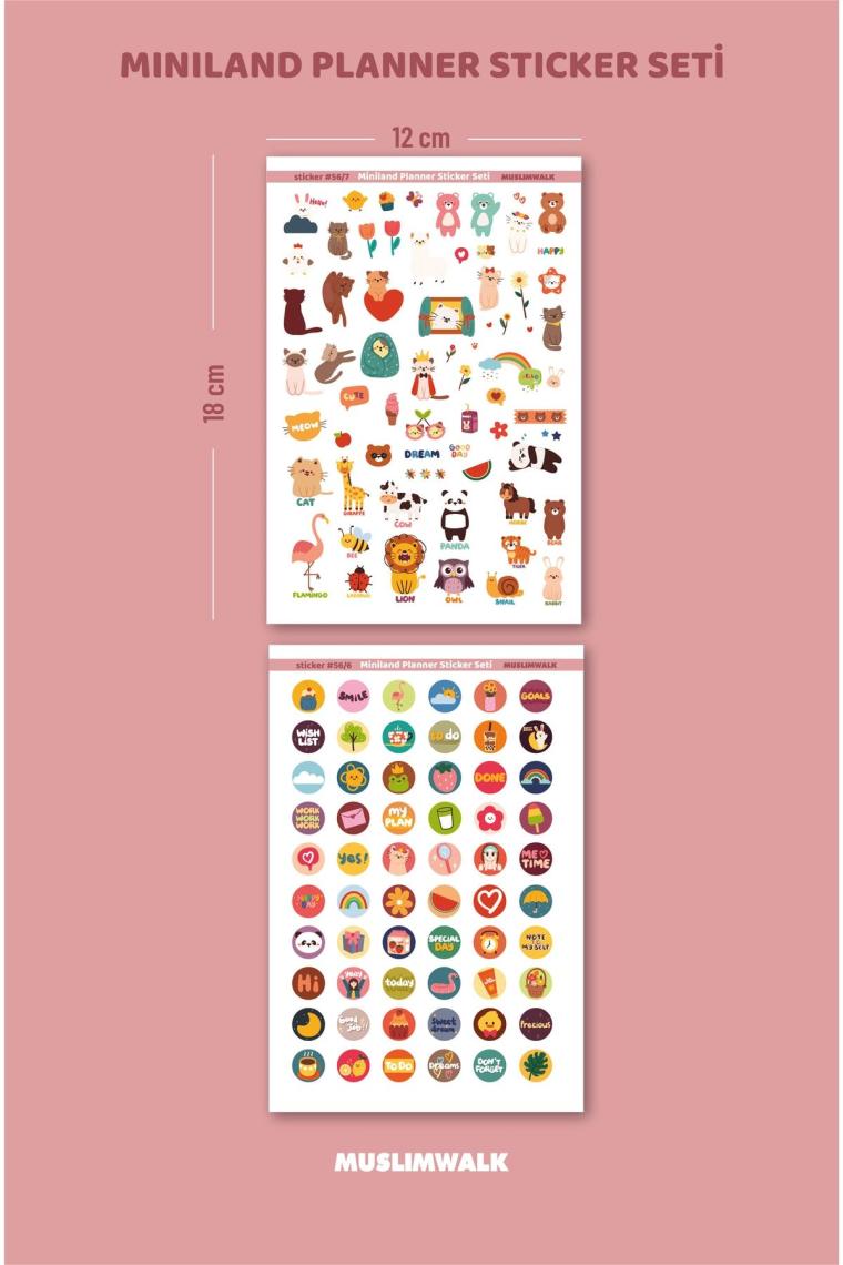 Miniland Planner Sticker Seti 530 Adet - Ajanda, Defter, Planlayıcı Sticker Etiket Seti No:56