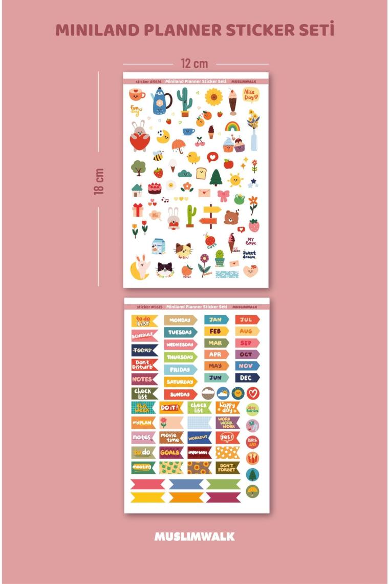 Miniland Planner Sticker Seti 530 Adet - Ajanda, Defter, Planlayıcı Sticker Etiket Seti No:56