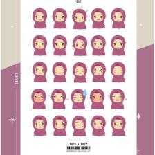 Alin Emoji Tesettürlü Kız İslami Sticker Seti #19