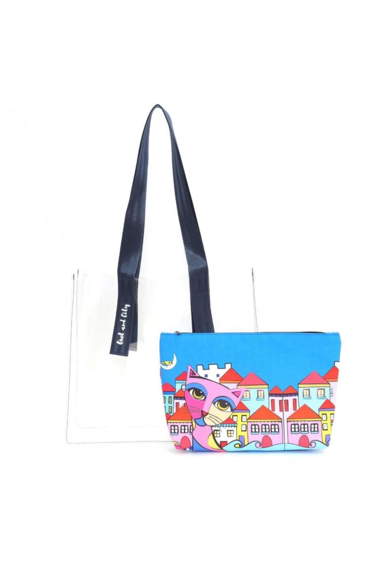 Owl And City Şeffaf Alışveriş Ve Plaj Çantası