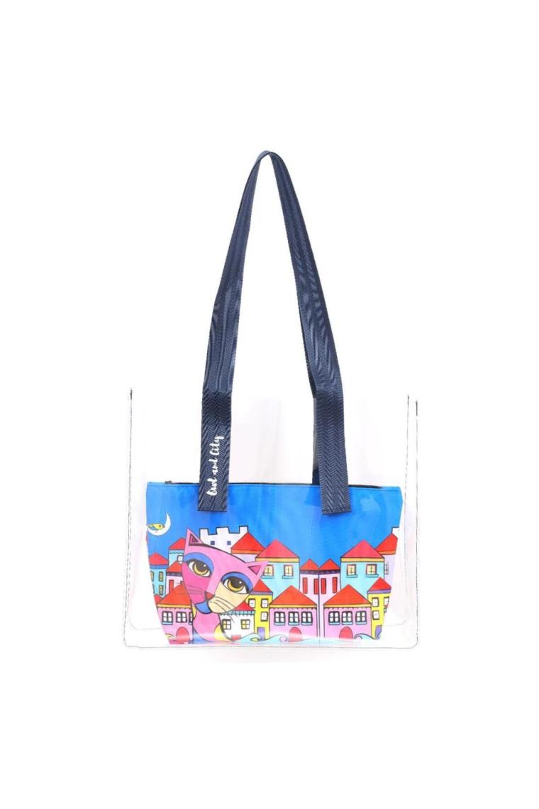 Owl And City Şeffaf Alışveriş Ve Plaj Çantası