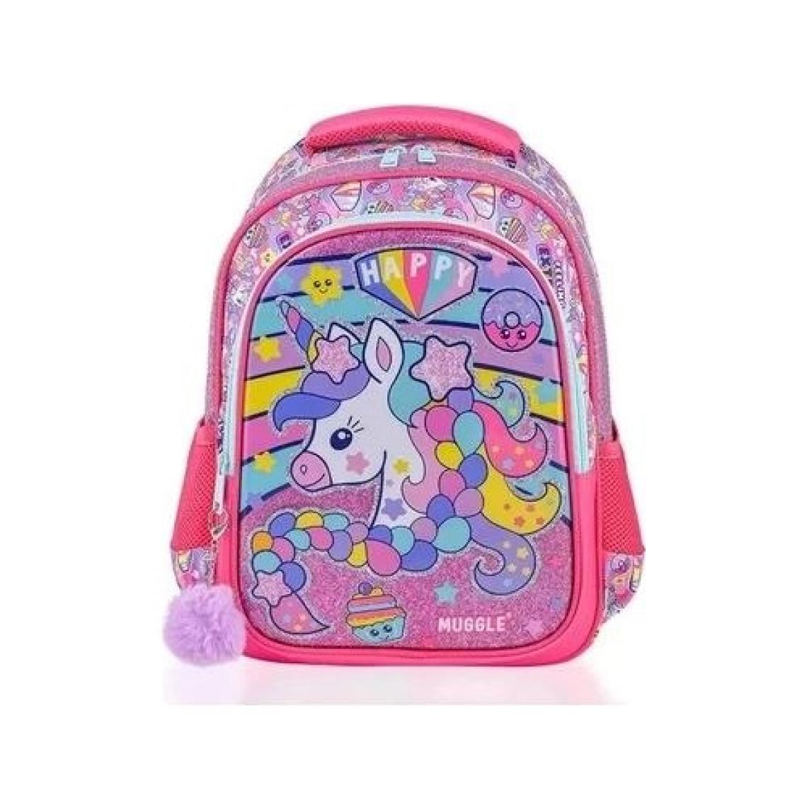 Muggle Okul Çantası Happy Unicorn Pembe Mu 6443 / Muggle