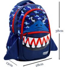 Muggle 3 Bölmeli Shark Okul Sırt Çantası Mavi MU 9567