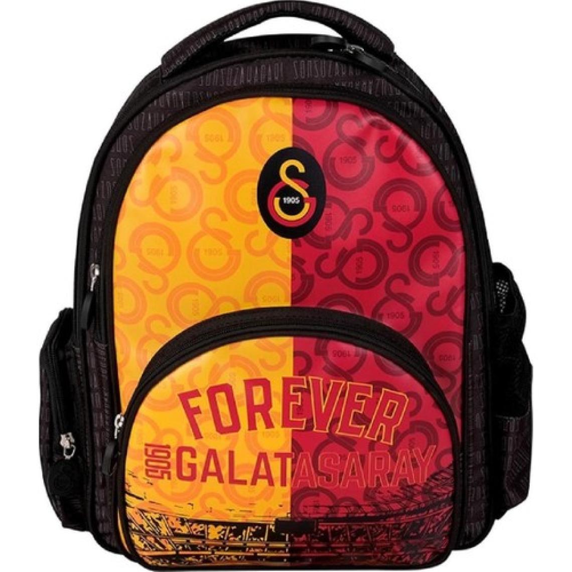 Galatasaray Forever Suni Deri Okul Sırt Çantası 3 Bölmeli (24589)