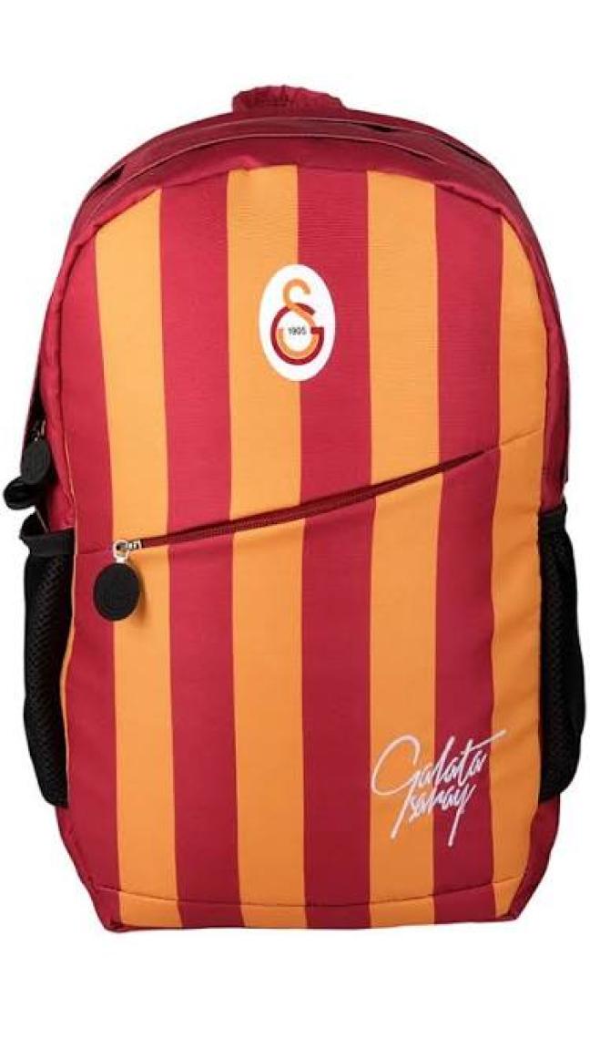 Galatasaray 3 Bölmeli Çubuklu Forma Okul Sırt Çantası (24556)