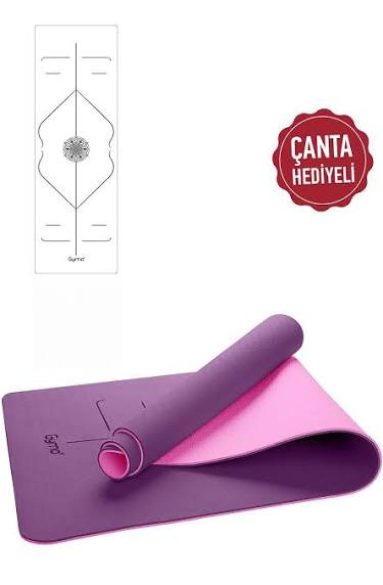 Gymo Hizalamalı 6mm TPE Yoga Matı Pilates Minderi