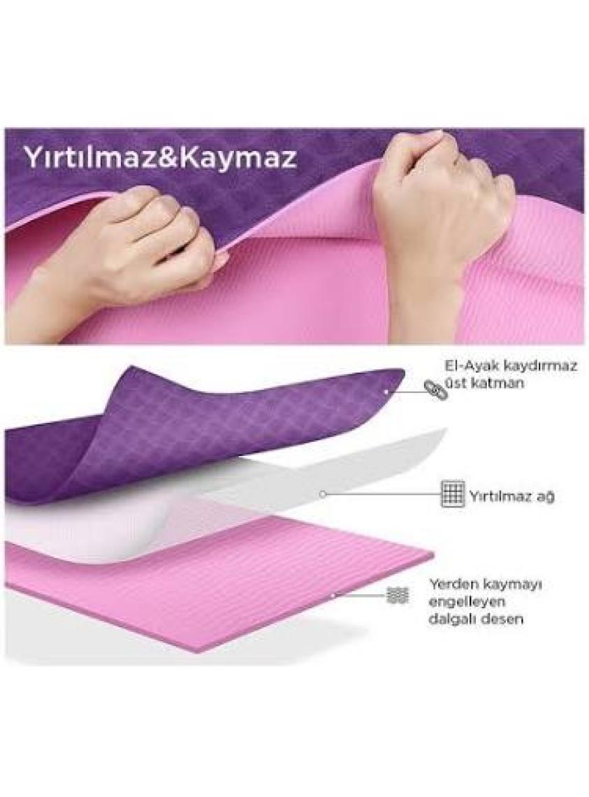 Gymo Hizalamalı 6mm Tpe Yoga Matı Pilates Minderi
