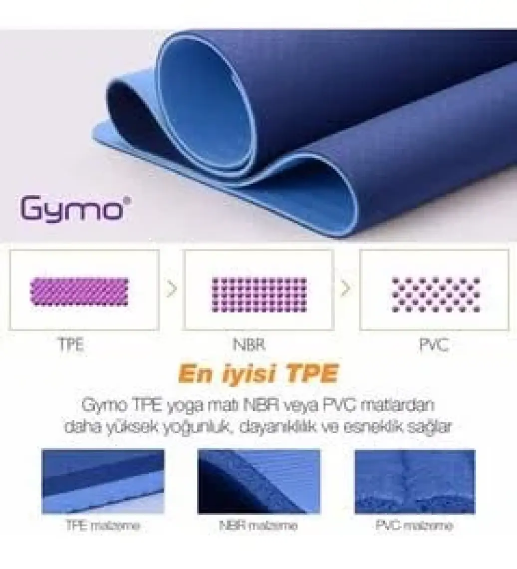 Gymo Ekolojik 6mm Tpe Yoga Matı Pilates Minderi Pembe