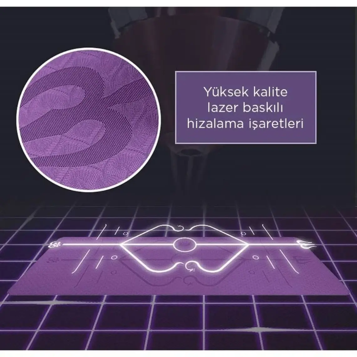 Gymo Hizalamalı Sembol 6mm Tpe Yoga Matı Pilates Minderi Pembe
