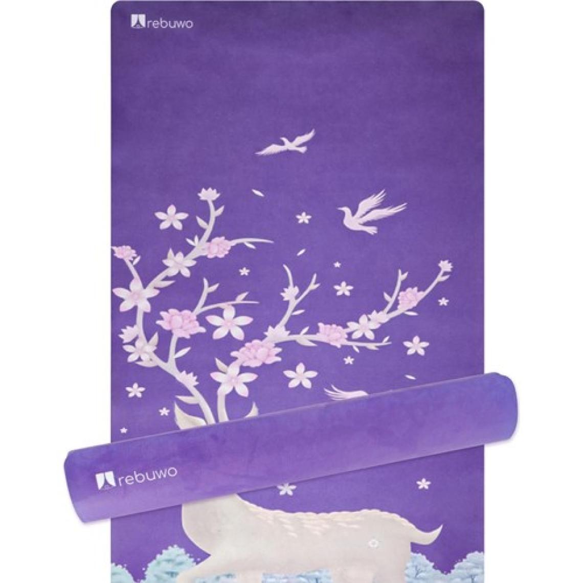 Rebuwo Kaydırmaz 5mm Süet Çocuk Doğal Kauçuk Yoga Mat Pilates Matı Mor 136 X 62 cm