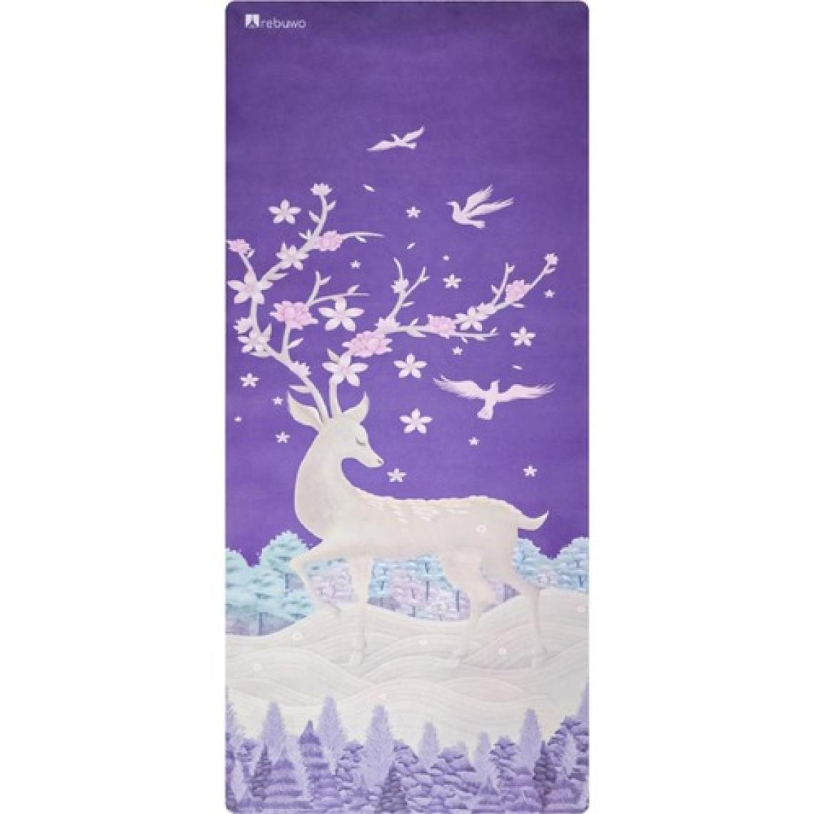 Rebuwo Kaydırmaz 5mm Süet Çocuk Doğal Kauçuk Yoga Mat Pilates Matı Mor 136 X 62 cm