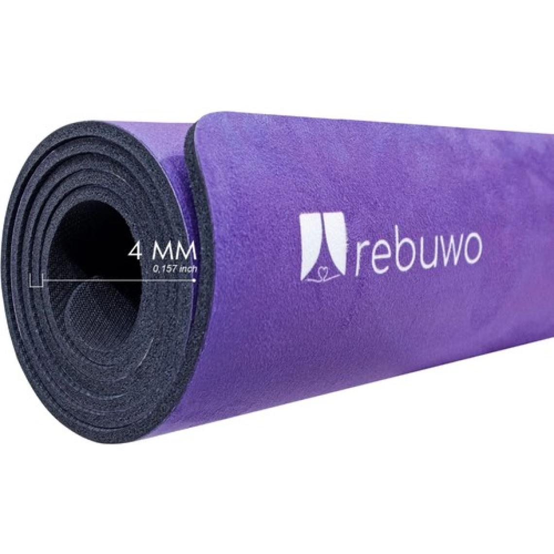 Rebuwo Kaydırmaz 5mm Süet Çocuk Doğal Kauçuk Yoga Mat Pilates Matı Mor 136 X 62 cm