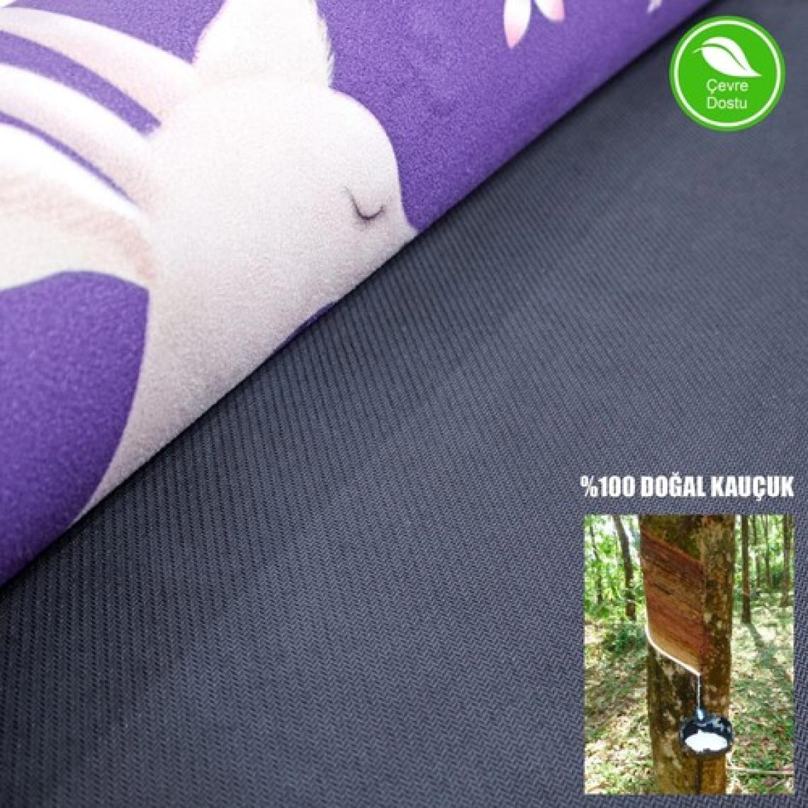 Rebuwo Kaydırmaz 5mm Süet Çocuk Doğal Kauçuk Yoga Mat Pilates Matı Mor 136 X 62 cm