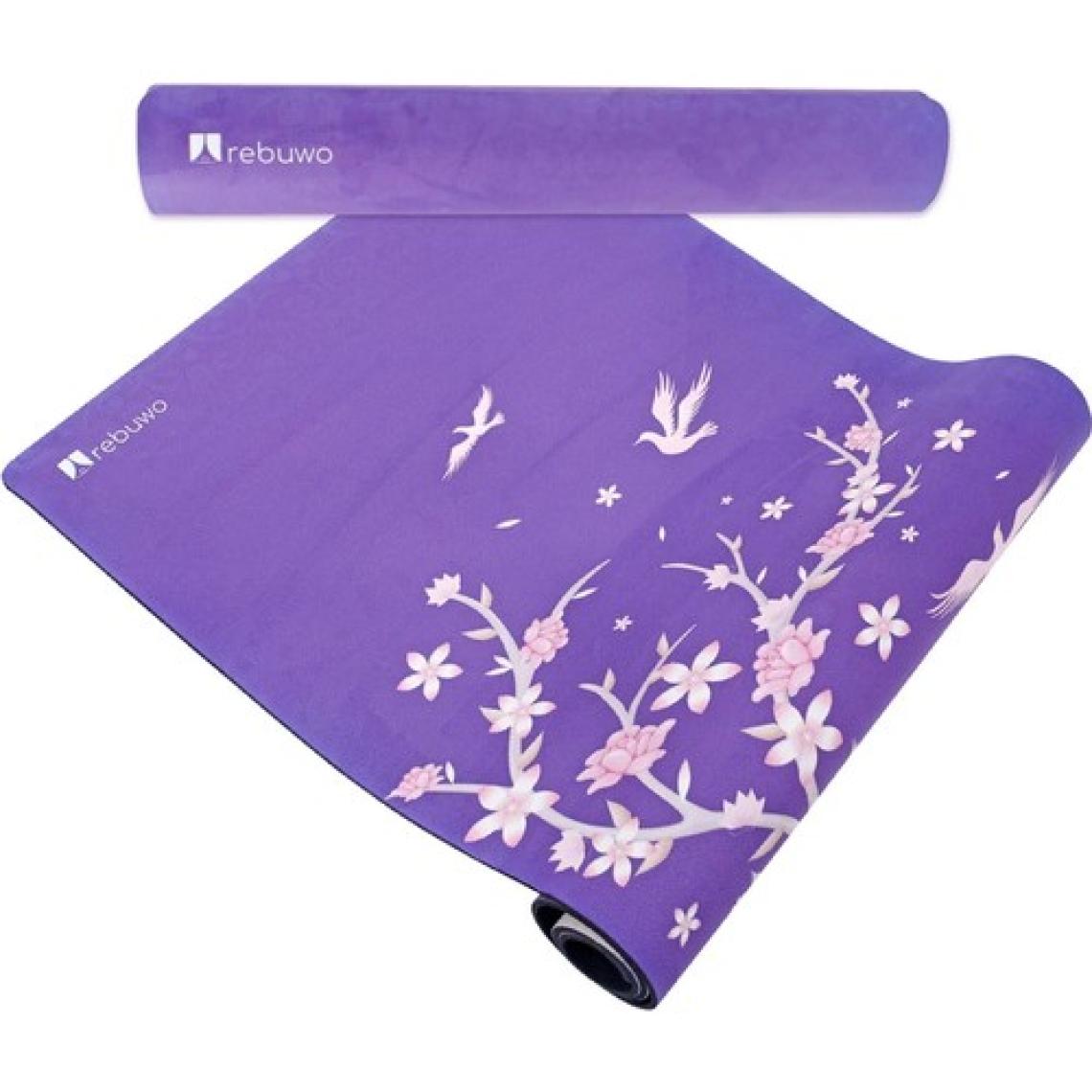 Rebuwo Kaydırmaz 5mm Süet Çocuk Doğal Kauçuk Yoga Mat Pilates Matı Mor 136 X 62 cm