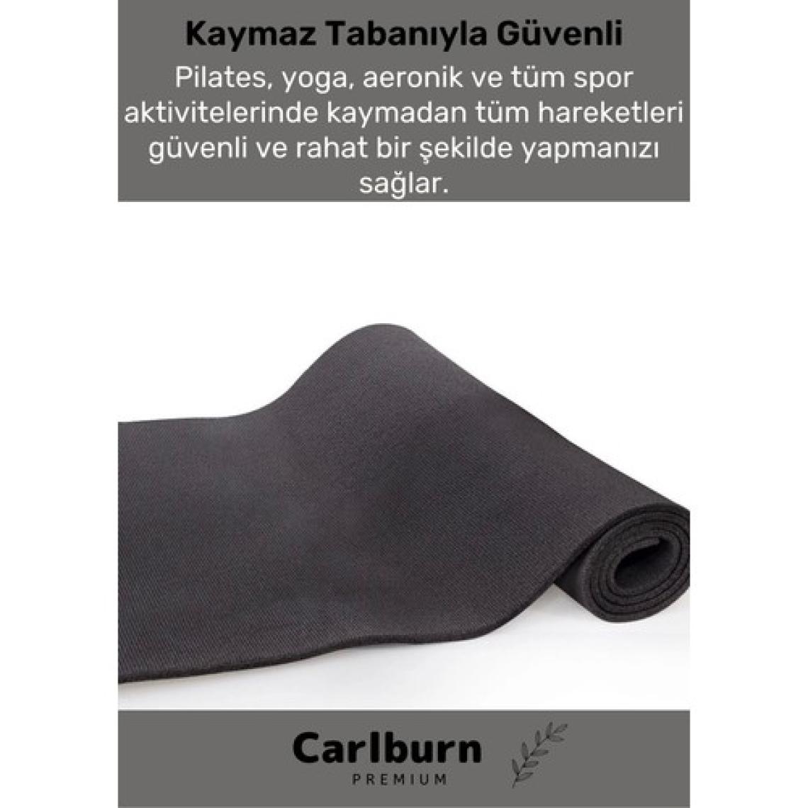 Carlburn Özel Konfor Modeli Çift Taraflı Kaymaz Silinebilir Yoga Meditasyon Minderi 6,5mm Mat