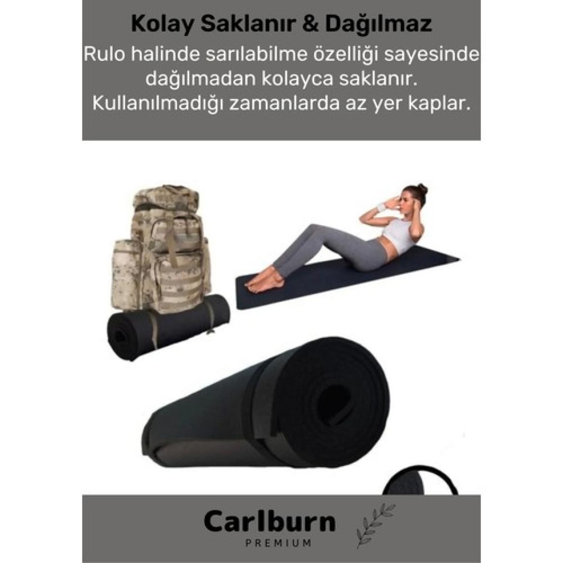 Carlburn Özel Konfor Modeli Çift Taraflı Kaymaz Silinebilir Yoga Meditasyon Minderi 6,5mm Mat