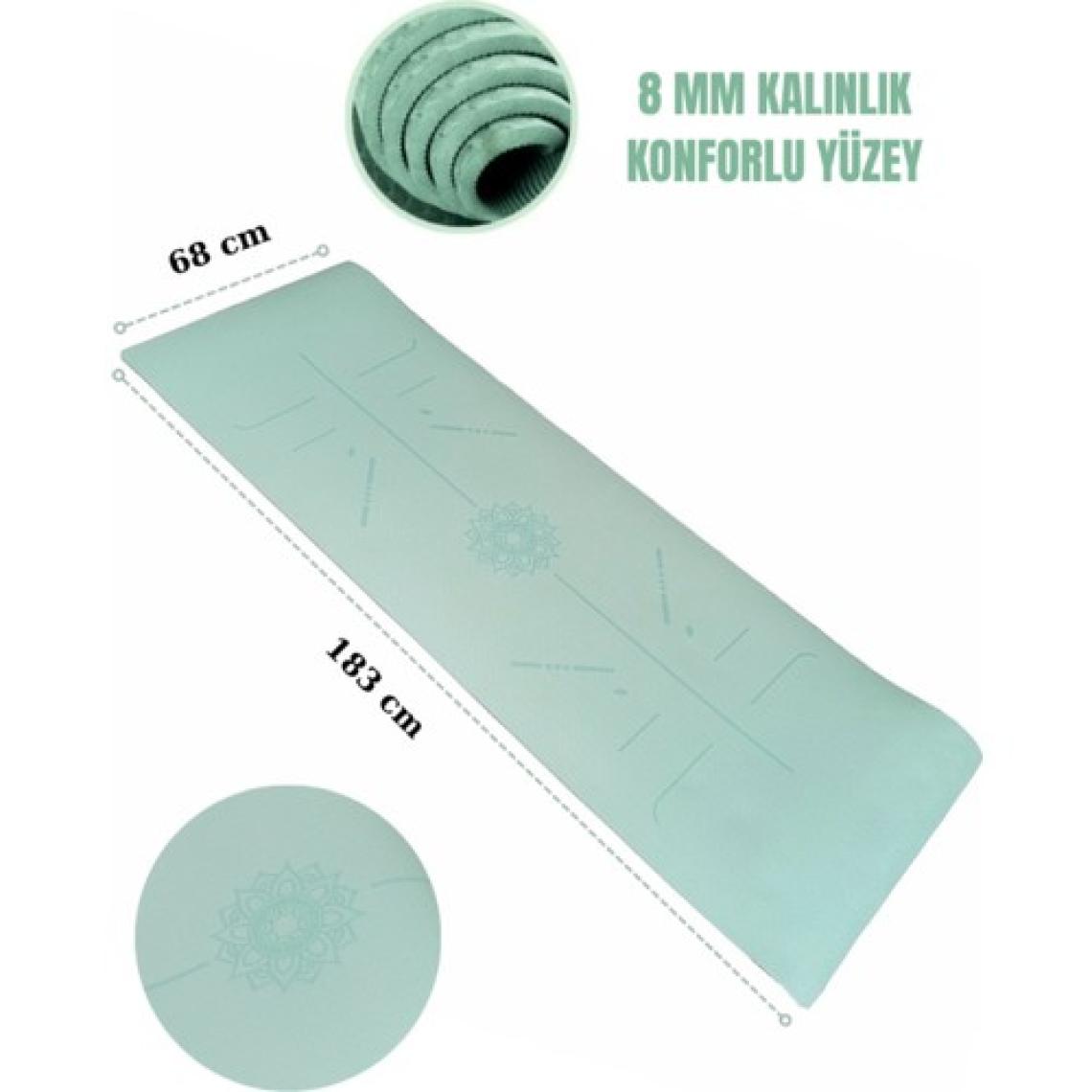 Xtr Fitness Ekstra Konforlu Yoga Matı - 8mm Kalınlık, Ekolojik Tpe Pilates Egzersiz Minderi Yeşil