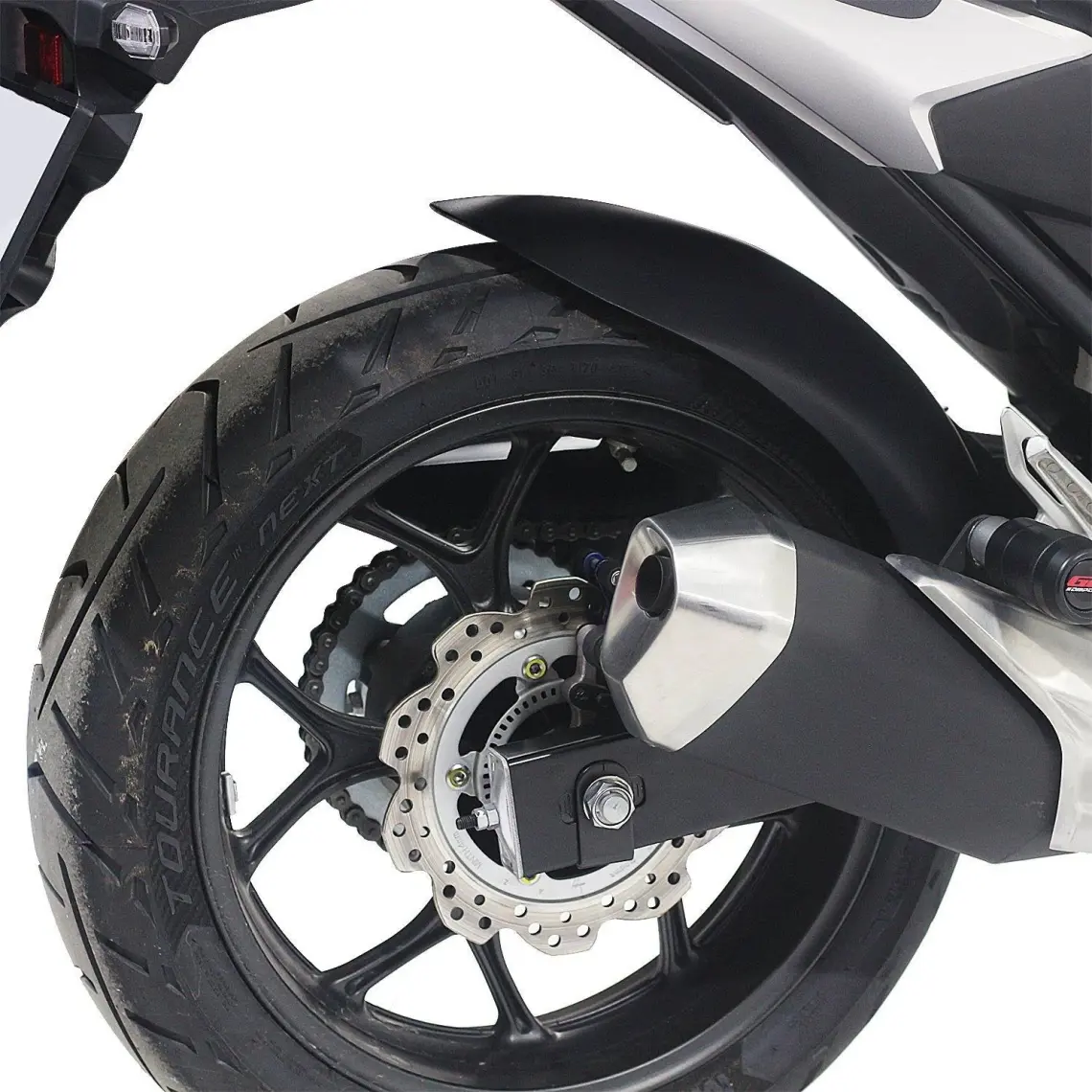 GP Kompozit Honda NC 700 X-S / NC 750 X-S 2012-2024 Uyumlu Zincir Korumalı Uzun Arka Çamurluk Siyah