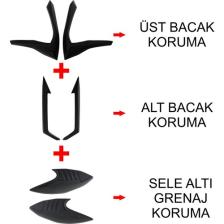 GP Kompozit Honda PCX 125 / 150 2021-2024 Uyumlu Üst/Alt Bacak ve Grenaj Koruma Seti Siyah