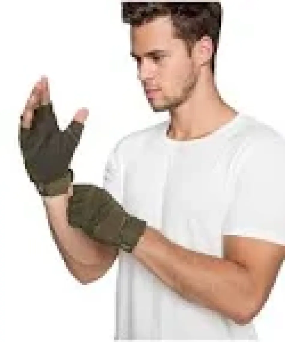 HZTG2006 TF Tactical Yarım Parmak Eldiven Haki M