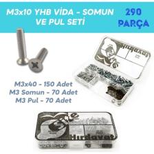 Site Hırdavat M3X10 Yhb Vida Somun ve Pul Seti, 290 Parça