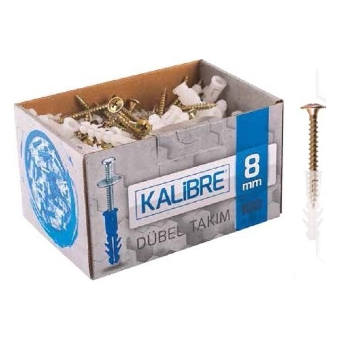 Kalibre Vida Dübel Takım 8 Mm 100 Adet