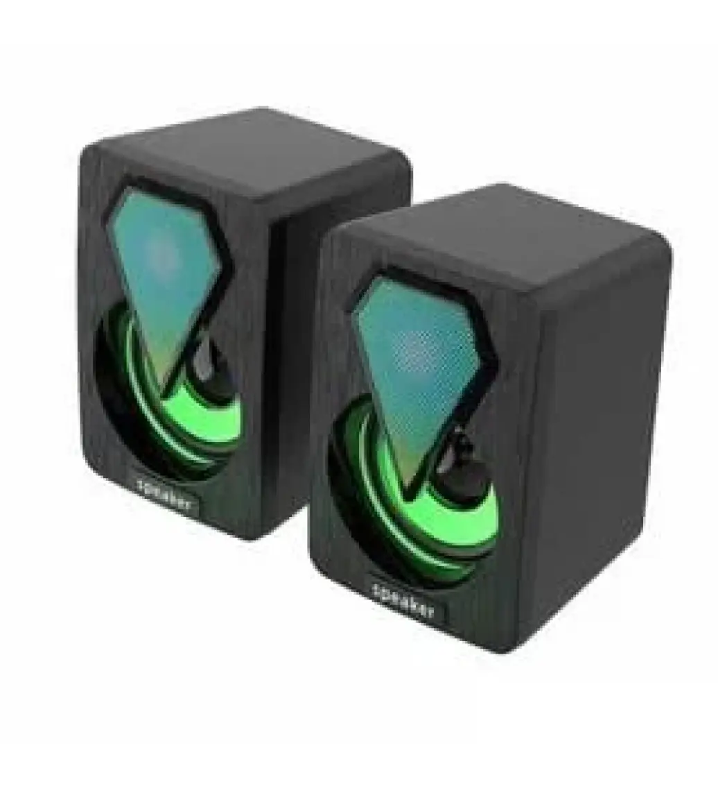 Torima Işıklı Bilgisayar Hoparlörü 1+1 Ses Sistemi 3.5mm Jack Girişli Multimedia USB Speaker D-04