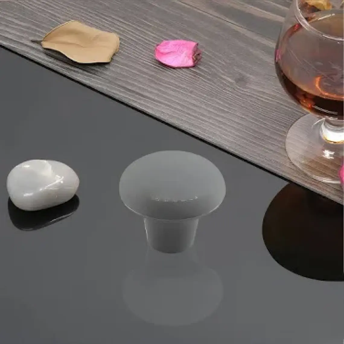 Sert Plastik Mantar Düğme Kulp Gri Dolap Mobilya Mutfak Dolabı Çekmece Kapak Kulpu Kulbu