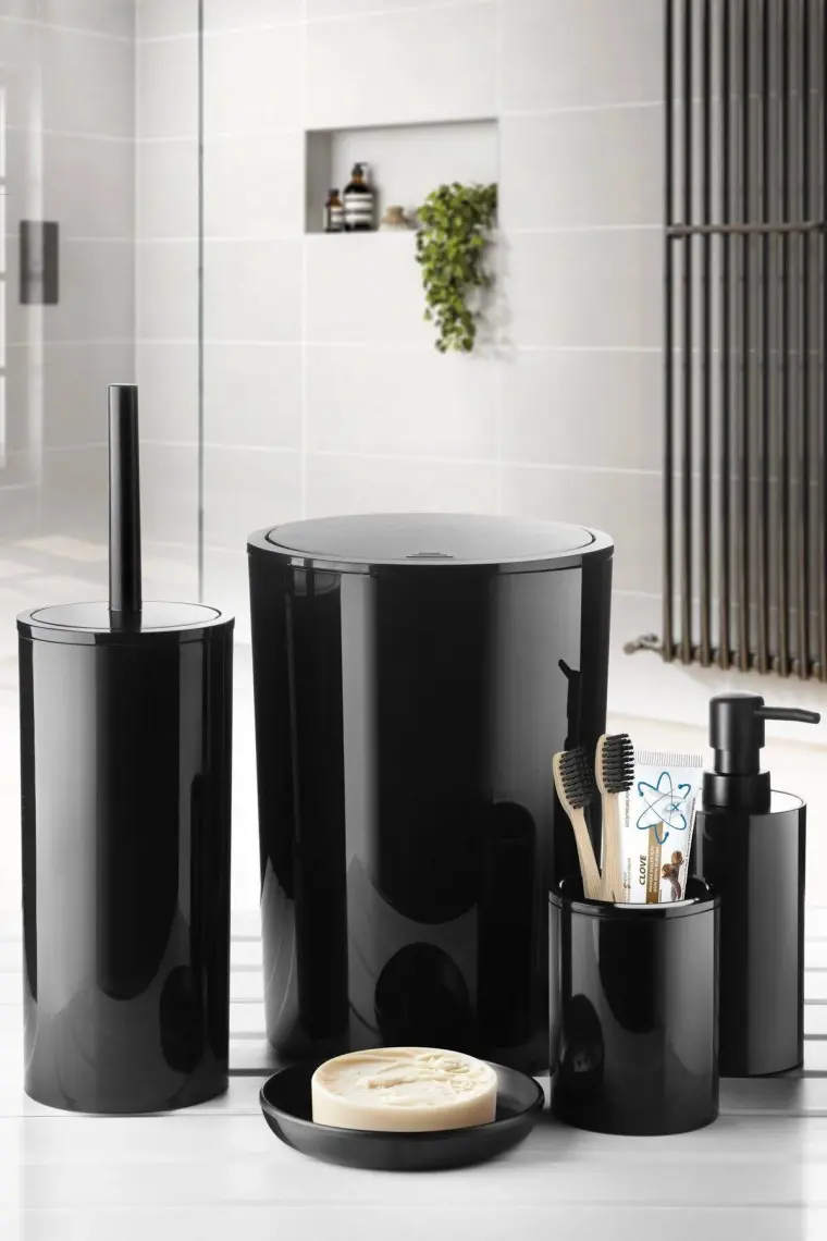 Flores Banyo Aksesuar Seti Siyah